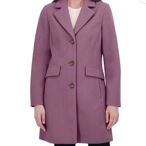 Halitech Faux-Wool Lightweight Coat in Dusty Lilac Purple